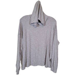 American Eagle Outfitters Striped Boxy Rib Knit Hooded Sweater Size Medium